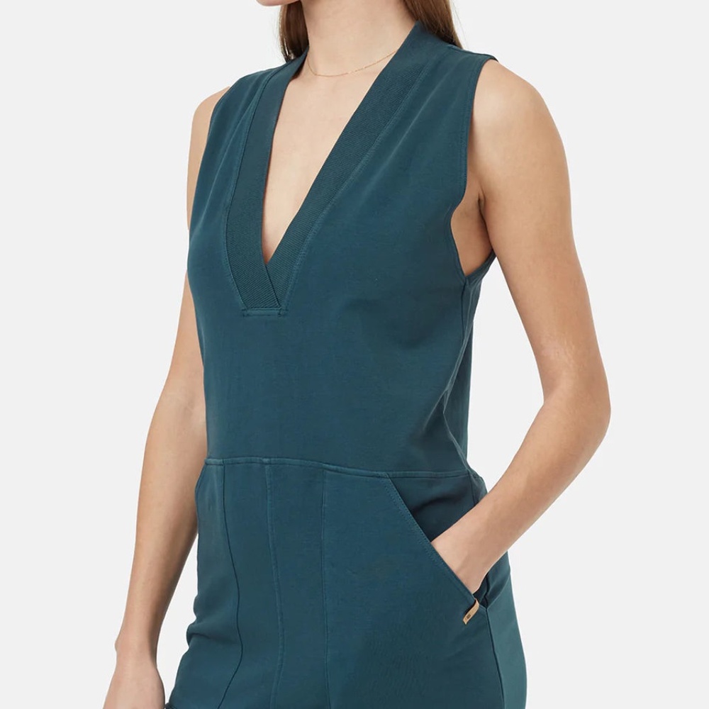 Women's Teal V-neck Jumpsuit